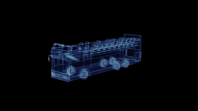 一辆现代双层巴士的全息图视频素材