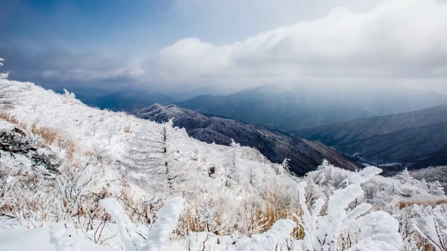 日三山(国家公园)巴拉邦峰雪景视频素材