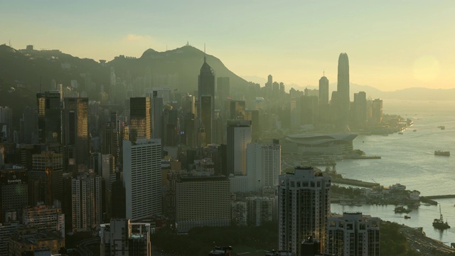 香港香港岛及维多利亚港景色视频素材