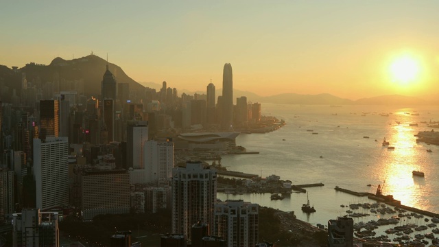 香港香港岛及维多利亚港景色视频素材