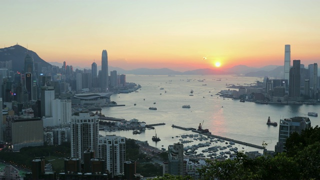 观景香港岛，九龙和维多利亚港，香港视频素材