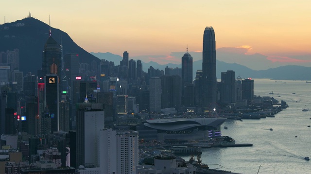 香港香港岛及维多利亚港景色视频素材