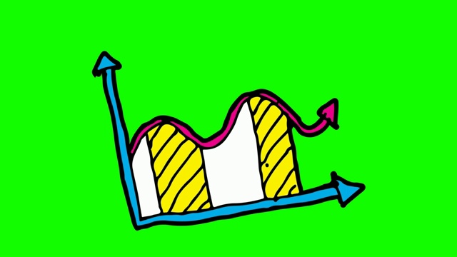 孩子们以图表为主题绘制绿色背景视频素材