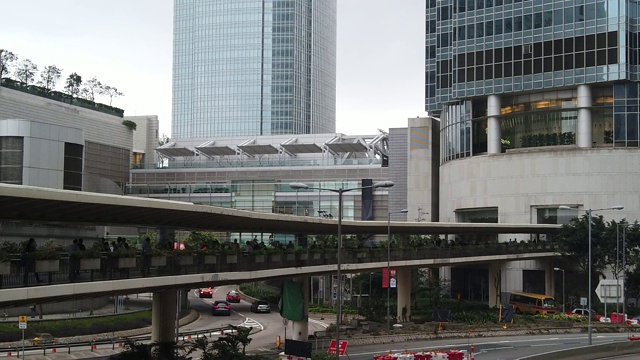 香港中区高峰时段的车辆交通情况视频素材