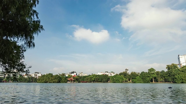 越南河内还剑湖的玉山寺，时光流逝视频视频素材