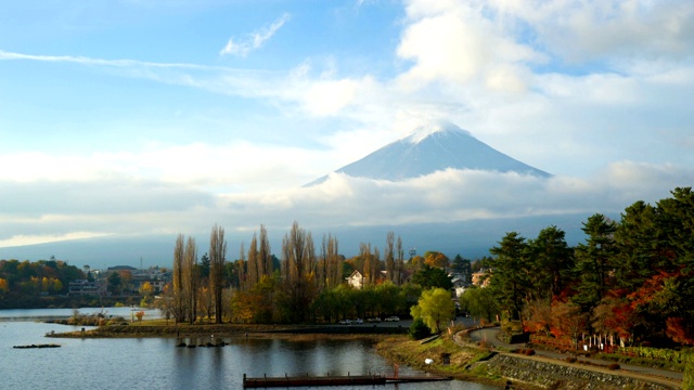 在川口湖的富士山。视频素材