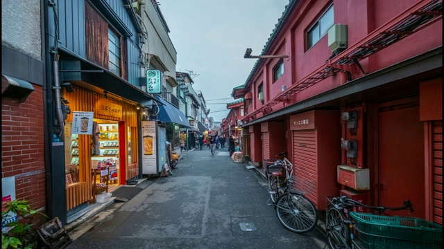 4K时光流逝-拥挤的人在浅草寺附近-日本东洋浅草视频素材