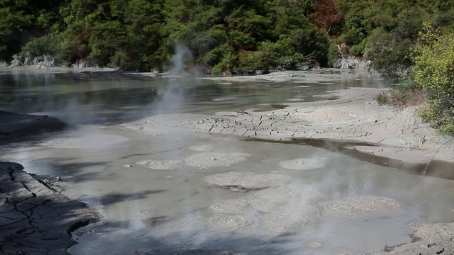 沸腾的泥浆池视频素材