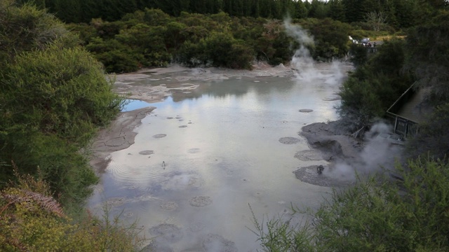 观沸腾泥浆池视频素材