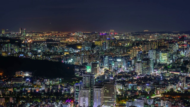 韩国首尔的色洲谷和汝矣岛夜景视频素材