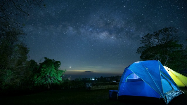 时光流逝，银河和夜空。视频素材