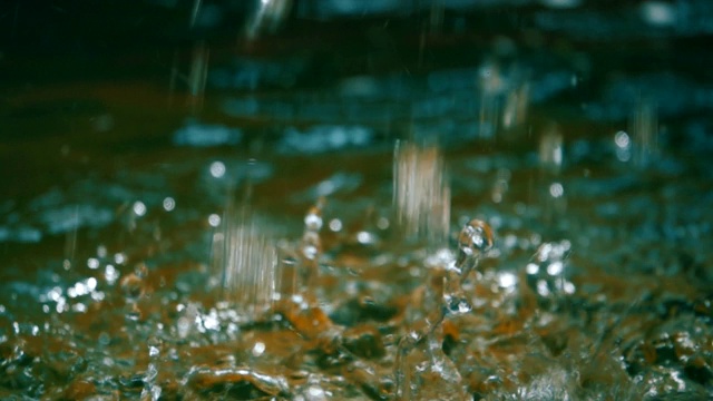 水滴落在水面上的SLO模视频素材