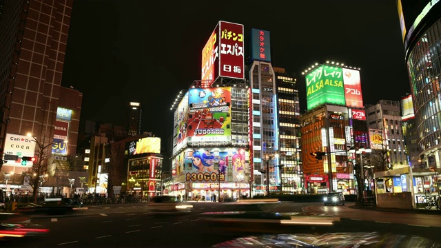 延时拍摄:日本东京新宿夜景视频素材