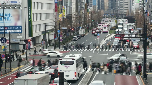 延时:日本东京新宿区的车流视频素材