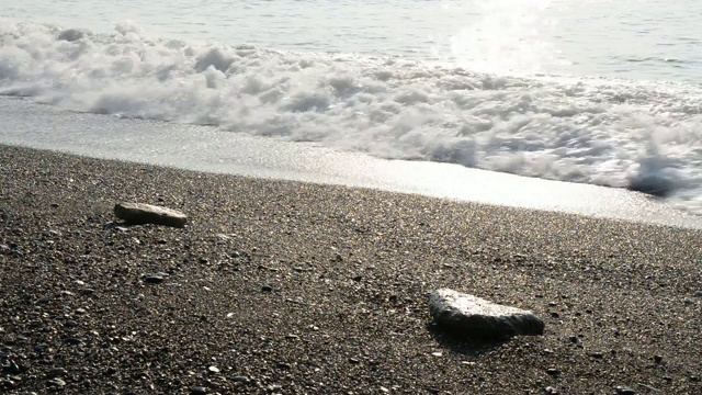 海浪的泡沫视频素材