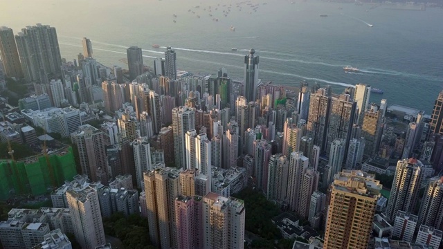 香港市区夜景山顶，维多利亚港夜景，香港。视频素材