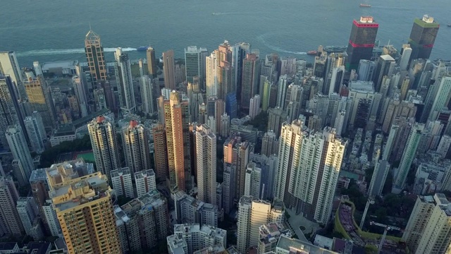 香港市区夜景山顶，维多利亚港夜景，香港。视频素材