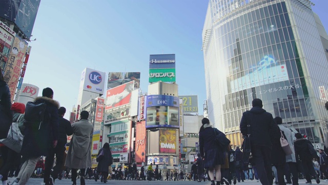 涩谷穿过广场视频素材