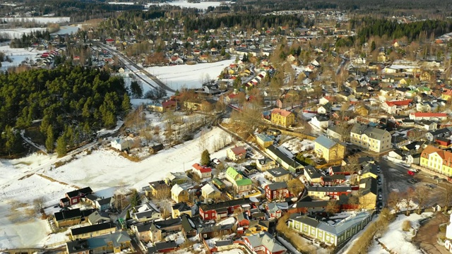 Porvoo,芬兰。村庄鸟瞰图视频素材