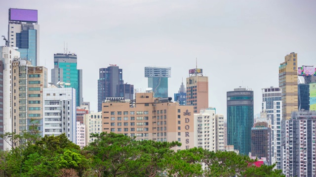 白天时间香港城市全景4k时间推移视频素材