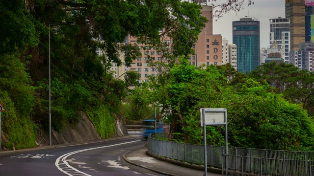 白天时间香港城市风景交通街道全景4k时间视频素材