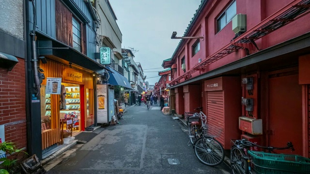 4K时间推移-放大人群周围浅草寺地区-日本东洋浅草视频素材