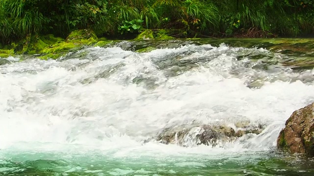 一条清澈寒冷的河流流淌在奥地利视频素材