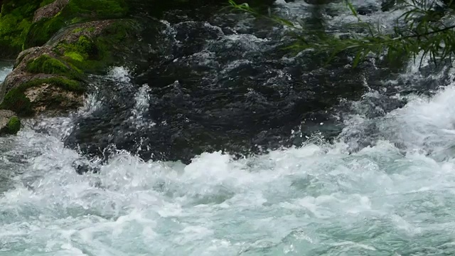 一条清澈寒冷的河流流淌在奥地利视频素材