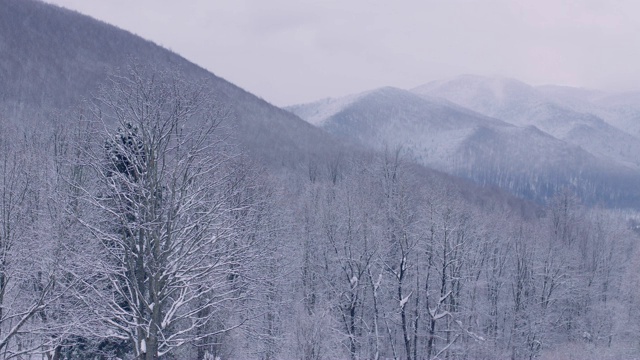 冬季仙境。的雪山风景视频素材