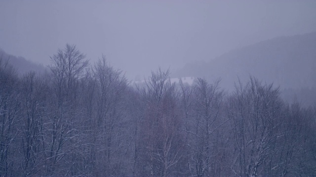 冬季仙境。的雪山风景视频素材