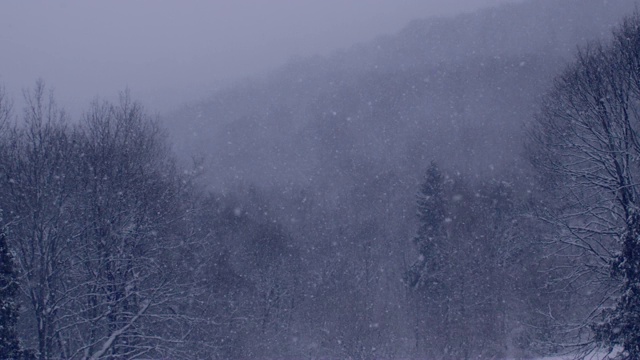 冬季仙境。的雪山风景视频素材