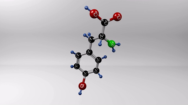 酪氨酸分子。视频素材