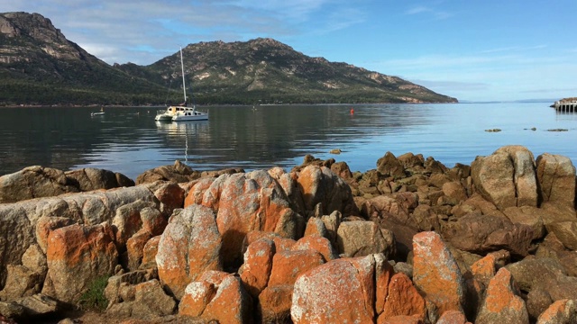 澳大利亚塔斯马尼亚的Coles Bay Freycinet国家公园视频素材