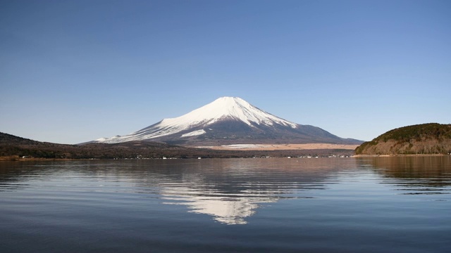 山中湖的富士山景观视频素材