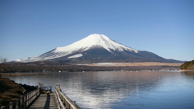 山中湖的富士山景观视频素材