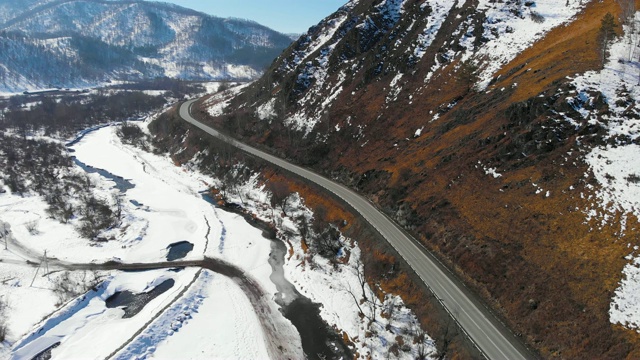 冬季景观中的道路视频素材