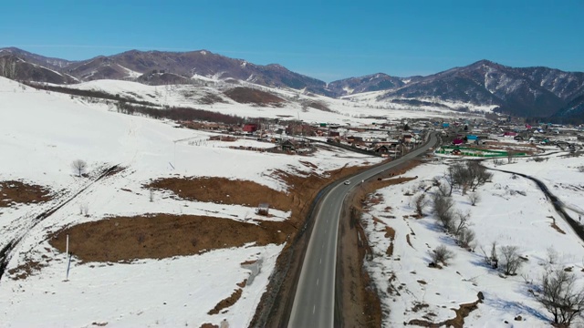 冬季景观中的道路视频素材