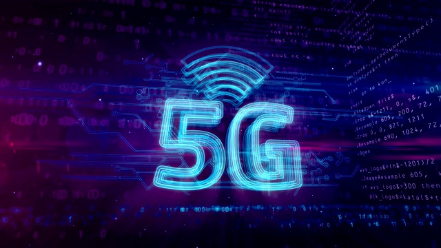 5G 5代网络移动符号全息图视频素材