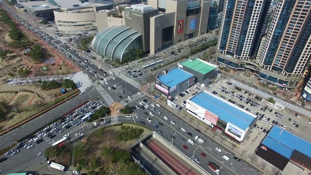 hyperapse Centum城市交通在海云台，釜山，韩国，亚洲。视频素材