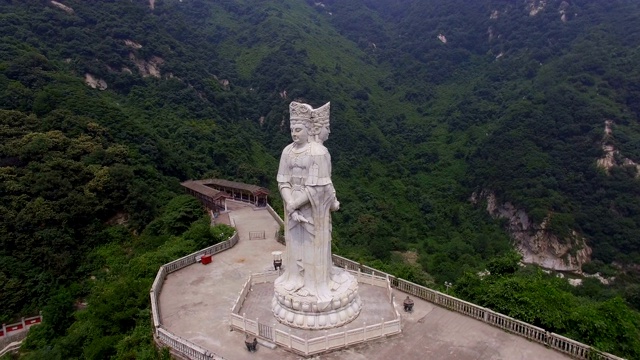 鸟瞰观音寺佛像，西安，陕西，中国。视频素材