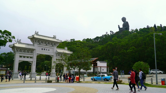 昂坪村与大佛在香港视频素材