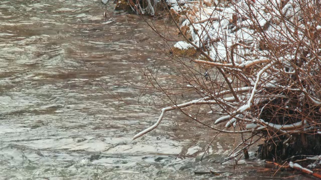 白山溪水下落视频素材