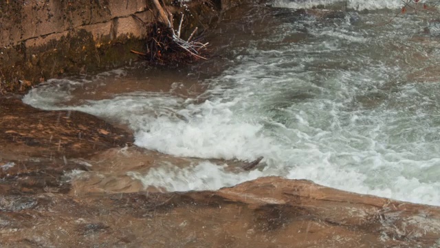 白山溪水下落视频素材