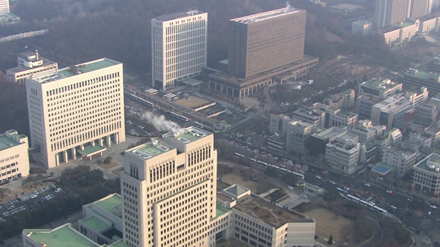 首尔中央地区检察官办公室，最高检察官办公室和最高法院，首尔，韩国视频素材