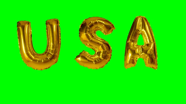来自氦金气球的字母漂浮在绿色屏幕上视频下载