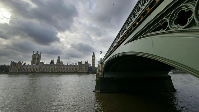 英国议会大厦。威斯敏斯特桥视频素材