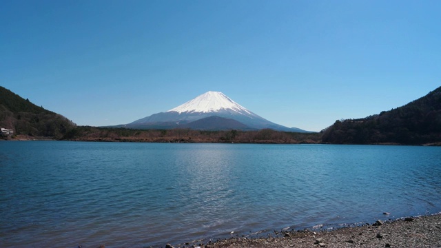 从正二湖看富士山视频素材