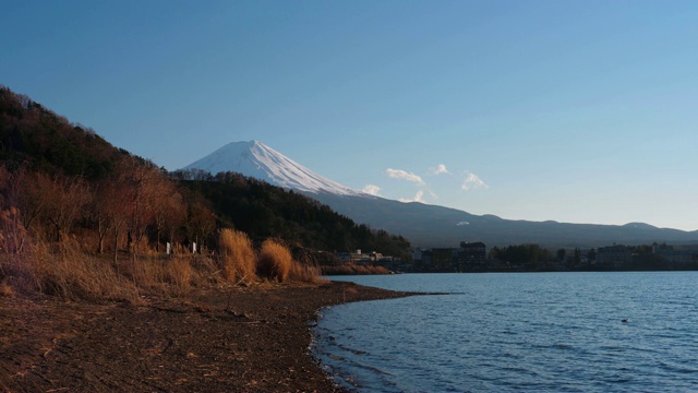 从川口湖看富士山视频素材