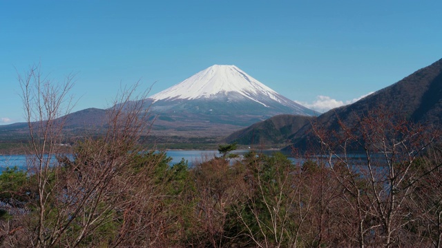 从本须子湖看富士山视频素材