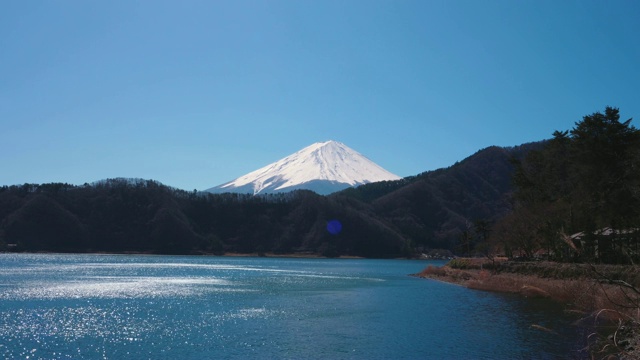 从Saiko湖看富士山视频素材